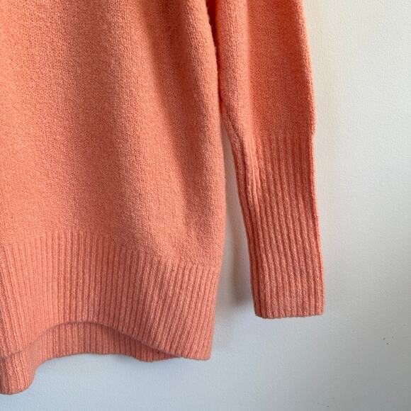 Anthropologie Wool Blend Boat Neck Sweater Peach Pink Size XS Oversized - Picture 3 of 12